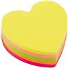 D.RECT | Foglietti Adesivi | Set di 1 Pezzi | 70x70mm | Note Adesive | 1x400 un Blocco di Fogli | Forniture per Ufficio | Colori Neon | Forma di Cuore
