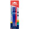 Kathay 86232898 - Set di 3 penne Soft Semi gel, 2 blu e 1 rosso, 1 mm, retrattile