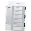 Leitz Rubrica con Tasti 1-6, Stampabile Al Pc, Formato A4, Formato Extra Largo, Polipropilene Robusto, Bianco/Nero, Gamma Wow, 12140000