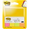 Post-it 30230 Segnapagina in Carta con Supporto in Cartoncino, 20 x 38 mm, 4 Colori Neon, Rosa/Giallo/Verde/Arancio, 200 Pezzi