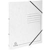 Exacompta - 542556E - 1 Raccoglitore in Cartoncino Lustré Stampato 355 g/mq - Chiusura con Elastici Angolari - 2 Anelli Tondi da 15 mm - Dorso 20 mm - F.to Esterno 25x32 cm per A4 - Bianco