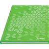 Leitz WOW Notebook A5 a righe, copertina rigida, 160 pagine, 80 fogli di carta certificata FSC (80 g/m²), rilegatura a filo, per ufficio, scuola o come diario, verde, 46271054