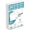 Clairefontaine 59360C - Confezione da 50 Buste Bianche C6-114x162mm - Autoadesive - 80g/m²