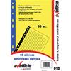 Alevar Buste a Foratura Universale Trasparenti, Medio Spessore, Finitura a Buccia D'Arancia, Formato A4, Banda Rinforzata Colorata Blu, Confezione da 50 Pezzi