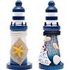 inheming 2 Pezzi Faro Ornamenti in Stile Mediterraneo,Modellino di Faro,Marine Stile,Soprammobile,Blu
