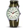 Infantry MDC - Orologio da polso luminoso da uomo, impermeabile, 5 ATM, da uomo, per sport all'aria aperta, con fascia natale, argento/verde, cinghia