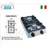 fornello gas professionale da tavolo, 2 fuochi da Kw 3,00+4,5