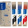 Pilot Frixion Tre Set Da 3 Ricariche Per Penna Cancellabile Frixion Ball E Frixion Ball Clicker, Multicolore, 19.5 X 8 X 1.2 Cm