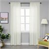 GIRASOLE HOME Coppia Tende Filtranti in Tessuto Simil Seta Tinta Unita Tenda Faux Silk per Soggiorno Camera e Interni 2 Pannelli con Tasca (70x235cm, Crema)