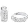 amor Creoles Gioielli per orecchie da Donna in Argento 925, con zirconi, 1,2 cm, Argento, in confezione regalo