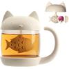 Infusore per tè e tisane con gattino infusore tè Tazzina rosa