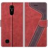 MOBESV Custodia per LG K10 2017, Cover a Libro Magnetica Custodia in Pelle per LG K10 2017, Elegante Rosso