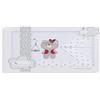 Interbaby 02197-18 Lenzuola per carrozzina navicella neonato TIPI OSO in bianco e grigio - 450 g