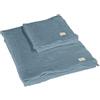 Somma Set 1+1 Nido D'Ape Memoria Asciugamano e ospite Linea Cotone BIO INDACO