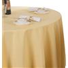 IFIKK Tovaglia Rotonda, Poliestere Tovaglie per Tavolo Circolare Copertura Antipolvere, Copritavolo per Buffet, Ristorante, Matrimonio, Festa, Varie Dimensioni (Giallo Chiaro, Rotondo: 160cm)
