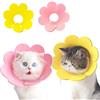 crazy bean 2pcs Collare Protettivo per Gatto Regolabile Collare Elisabettiano Cane Morbido Cono di Recupero per Animali Protettivo Forma Anti-Morso Simpatico Fiore Ferite,Yellow e Rosa,M