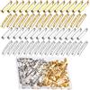 HUAZIZ 200 Pezzi Pin Spilla Fermagli per Spilla Chiusura con Scatola Plastica, Spille da Balia,2 Formati 25 mm, 30 mm, (Oro e Argento)