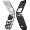 Brondi Window+ Telefono cellulare con apertura a conchiglia e flip attivo, Dual Sim, Display 1.77 pollici, Nero
