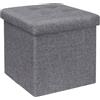 Bonlife Sgabello Comodino Puff Contenitori Piccoli Tavolino Salotto Pouf Contenitore Lino Cubo Portaoggetti Pouf da Camera Quadrato 32x32x32cm Grigio