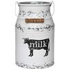 Soyizom Farmhouse French Country Vaso Stile Vintage Bianco Shabby Chic Metallo Rustico vasi di Fiori Lattina di Latte brocca brocca con Manici per Giardino di Nozze Home Office Cafe Decor