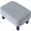 YMYNY Pouf poggiapiedi, pouf imbottito in tessuto di lino con gambe in legno massello, 42 x 29 x 23 cm, sgabello cambio scarpe per camera da letto soggiorno ufficio, azzurro HD-HRF-BD0214