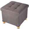 BRIAN & DANY Pouf Cubo Poggiapiedi Sgabello Contenitore Cassapanca Pieghevole 38 x 38 x 40 cm, Marrone