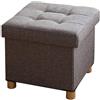 BRIAN & DANY Pouf Cubo Poggiapiedi Sgabello Contenitore Cassapanca Pieghevole 38 x 38 x 40 cm, Grigio