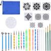 Dokpav Set di 30 attrezzi per mandala - Dotting stencil e strumenti per pennelli acrilici, pittura a pois, pittura fai da te, nail art, artigianato e disegno