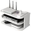 Hggzeg Scatola portaoggetti per Router WiFi Ripiani galleggianti Rack TV Set-Top, ripiano per la Gestione dei Cavi Multistrato Montato a Parete per la Decorazione della Parete (jl04,Bianco)