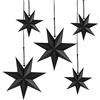 Wishstar Paper Star Lantern, 5 Stelle di Carta Nero da Appendere, 3 Diametro 25 cm, 2 Diametro 40 cm, Decorazione per Natale, Matrimoni, Compleanni, Feste, Baby Shower, Vacanze