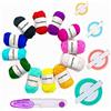 KNEWMART Pom Pom Maker, 4 Taglie Pompon Maker Fluff Sfera Weaver ago Fai da Te in Kit di Attrezzi Lavoro a Maglia di Lana per Lavoro a Maglia + 12 Pezzi di Filo Acrilico + 1 Pezzo di Forbici