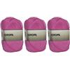 Hanselhome Gomitolo di Cotofil 100% Cotone Perfetto per Il Fai da Te e Il Lavoro a Mano (Colore Fucsia 100 g, ca.220 Metri Confezione da 3 pz)