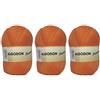 Hanselhome Gomitolo di Cotone Premium 100% Cotone Perfetto per Il Fai da Te e Il Lavoro a Mano (Colore Arancione 100 g, Circa 220 Metri Confezione da 3 Pezzi)