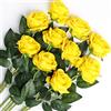 Veryhome 10 Pezzi Fiori Artificiali Rose di Seta Falso Bouquet da Sposa da Sposa per la casa Giardino Partito Decorazioni Floreali (Giallo, Rose in Fiore)