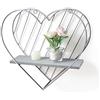 Afuly Scaffale Da Parete Mensola Da Muro In Metallo Grigio Legno Cuore Decorazione Da Parete Rustica Camera Da Letto Bagno Regalo Per La Famiglia 28x30 Cm