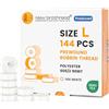 New brothread 144pcs Tipo L Taglia (SA155) Bianca filato per spolette prebobinate Lato in plastica per macchine da ricamo e da cucire particolari - 90wt