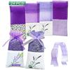 GLOBALDREAM 24 Pezzi Sacchetti di Lavanda bustina Sacchetti Vuoti Viola Garza di Coulisse di Cotone per Lavanda, spezie ed Erbe