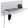 byde Helke - Mensola da Parete, 30 x 9 x 9 cm, 5 Ganci e Porta Cavi, In Lamiera di Acciaio Verniciato a Polvere, Organizer per Chiavi e Lettere per Ingresso, Corridoio, Cucina, Ufficio, Colore Grigio
