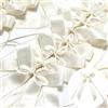 Srup 50 PCS Fiocchi in Raso con Colore Bianco-Crema Cuori Decorativi per Antenna, per Matrimonio Auto, Regalo, Decorazione per la Casa