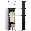 BRIAN & DANY Armadio Portatile con 8 Cubi, Scaffale Componibile con Ante, Guardaroba Organizzatore Economico, stanzino Combinato in Plastica, 75 x 47 x 148 cm