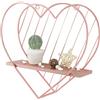 Afuly Mensole da Muro Oro Rosa per Mensole Galleggianti in Metallo Design a Cuore Stile Industriale Moderno Stile Rustico Fantasia Decorazione unica per Bagno Camera da Letto