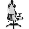 EMPIRE GAMING - Racing 900 Sedia Gaming Poltrona per Ufficio Gamer - Sedile Ergonomico Cuscino Lombare Integrato - Schienale Reclinabile Braccioli Regolabili - Similpelle Bianco