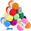 Fuyit Gomitolo di filato doppio per lavori a maglia, 12 x 50 g, 100% acrilico, con 2 uncinetti, 1200 m, colori assortiti