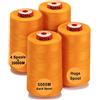New brothread - 28 Opzioni - 4 Grandi Bobina di 5000M per tutti gli usi Filo da Cucito in Poliestere 40S/2 (Tex27) per Cucito, Quilting, Patchwork, Serger e Overlock - Pumpkin