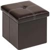 Bonlife Pouf con Contenitore Poggiapiedi per Divano Sgabello Basso Cubo Portaoggetti Pouf Ecopelle Salotto Tavolino da Salotto 30x30x30cm Marrone