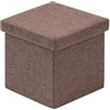 Bonlife Contenitore Poggiapiedi per Divano Sgabello Basso Cubo Portaoggetti Pouf Lino Salotto Camera da Letto Tavolino da Salotto Marrone 30x30x30cm