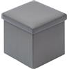 Bonlife Sitzhocker Mit Stauraum Sitzbank Faltbar Buecher Aufbewahrungsbox Klein Sitz Box Faltbox mit Deckel Grau 30x30x30cm