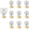 Ericrise 10 Pezzi Segnaposto Legno a Forma di Fiore, Supporti per Cartellini Segnaposto Segnaposto Legno Forma Tronco Supporto Numero Posto Titolare Portafoto per Feste, Matrimoni, Decorazione della Casa