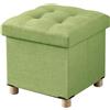 BRIAN & DANY Pouf Cubo Poggiapiedi Sgabello Contenitore Cassapanca Pieghevole 38 x 38 x 40 cm, Verde