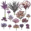 Woohome Piante Grasse Finte Decorative, 15 Pz Viola Succulente Artificiali Piante Succulente Finte per La Decorazione del Paesaggio Decorazioni, Casa Giardino Decorazioni